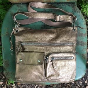 Fossil Metallic Gold Large Crossbody
